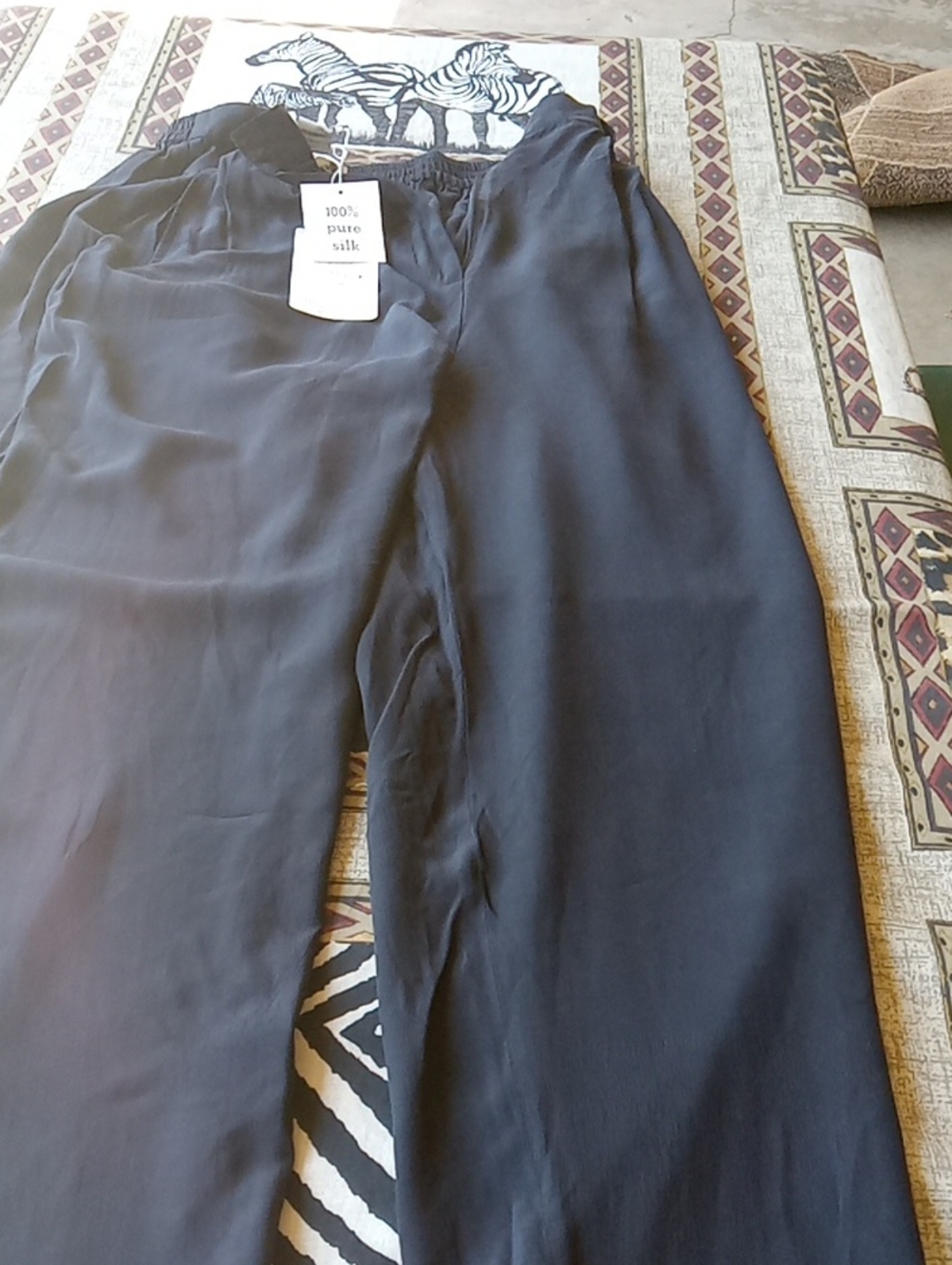 BLACK SILK PANTS